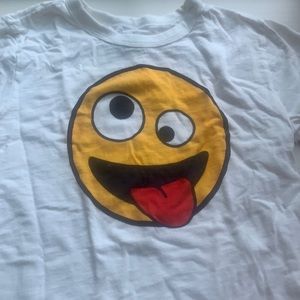 J Crew crew cuts white silly face tee shirt